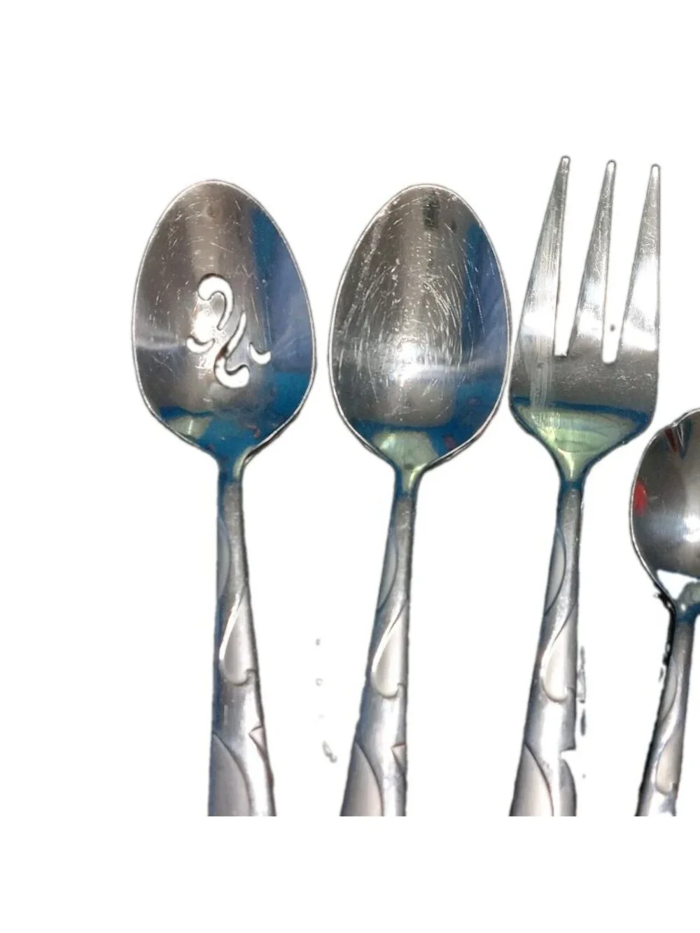Oneida Tuscany Serving Spoon Fork Sugar Spoon Flatware Stainless Steel Set Of 4